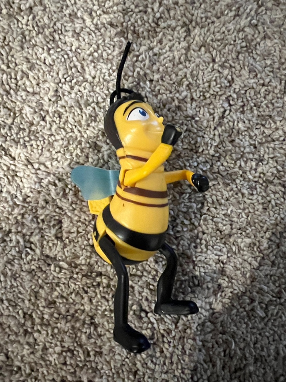 The Bee Movie Yellow and Black Bee Ornament with Blue Wings